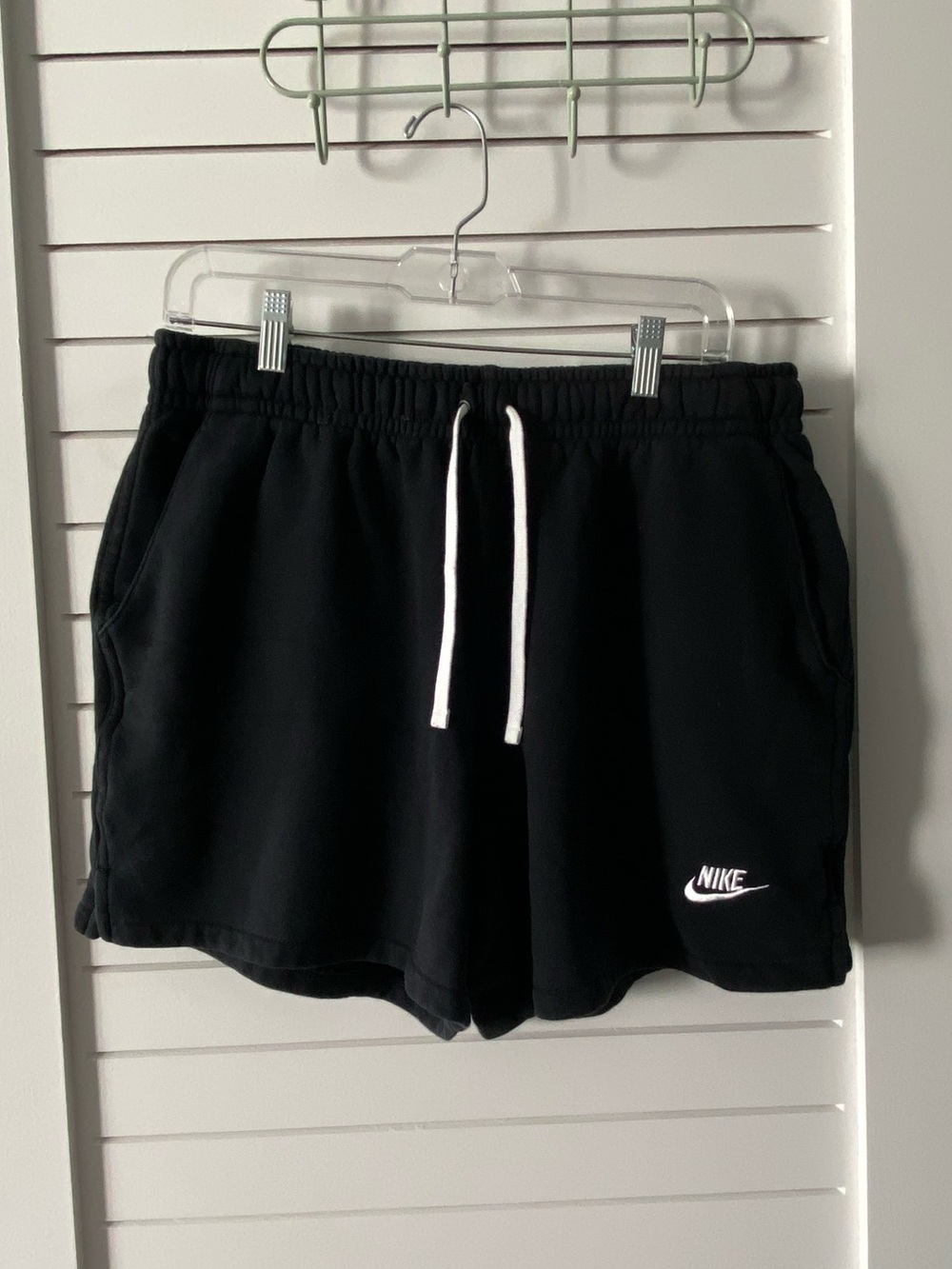 Nike Black and White Sweatpant Fabric Shorts Unisex Size Large